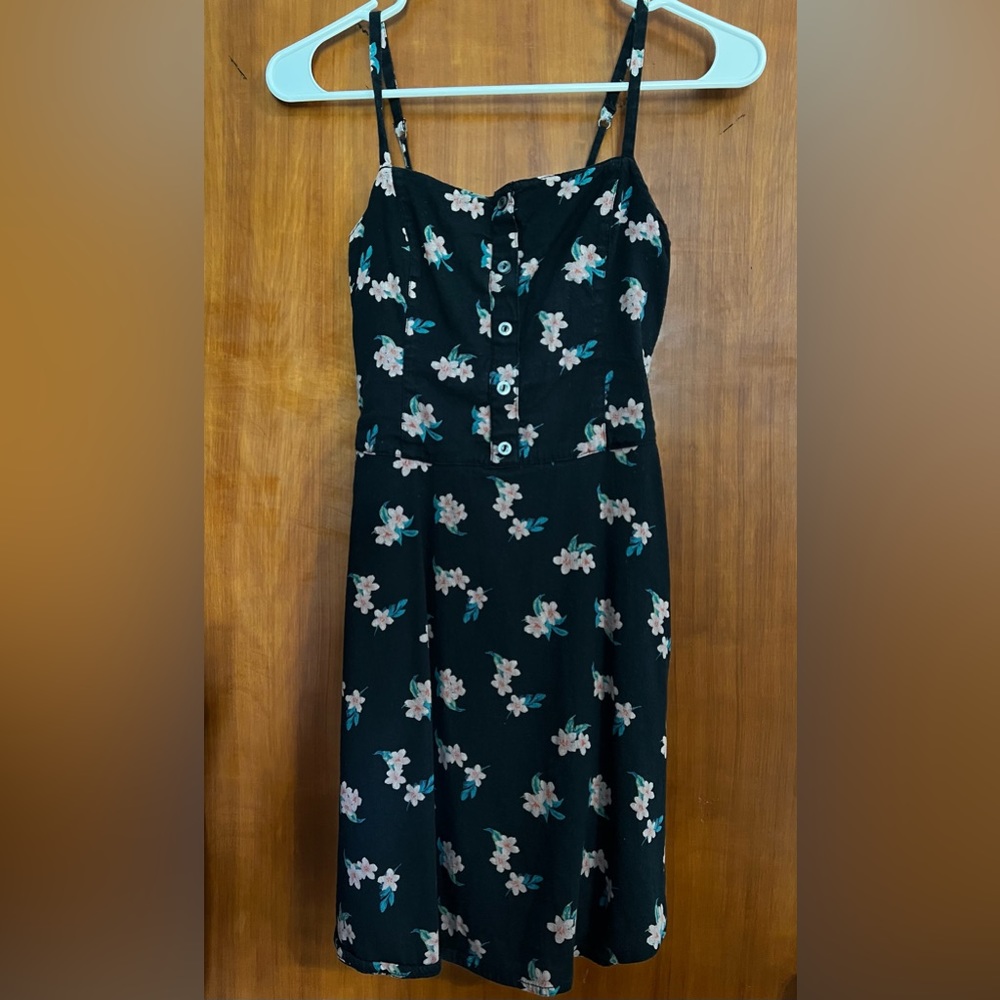 Hollister Black Floral Mini Dress